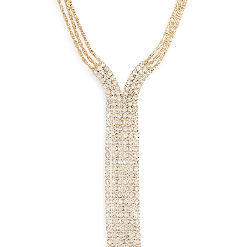 Nordstrom 14k Gold over Silver Cascade crystal Necklace - Picture 8 of 9